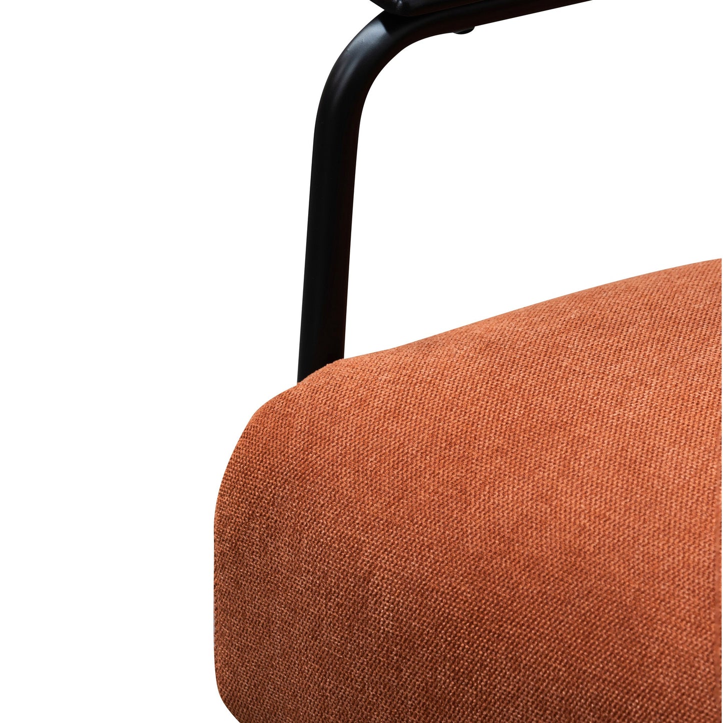 Burnt Orange Fabric Armchair with Black Legs