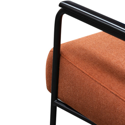 Burnt Orange Fabric Armchair with Black Legs