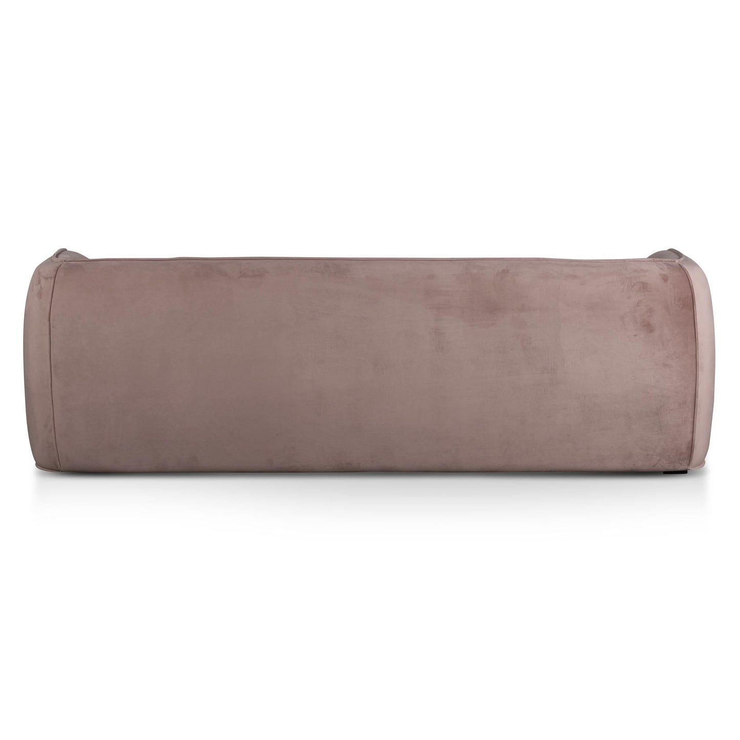 Three-Seater Fabric Sofa - Blush with Black Leg