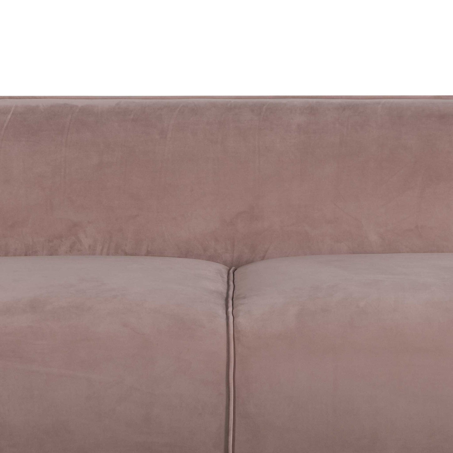 Three-Seater Fabric Sofa - Blush with Black Leg