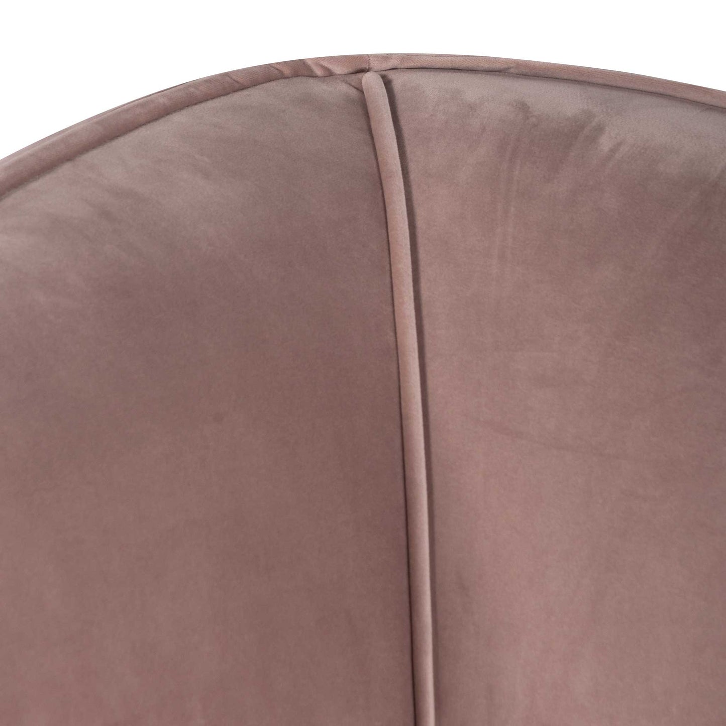 Three-Seater Fabric Sofa - Blush with Black Leg