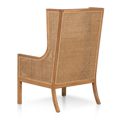 Distress Natural - Sand White Wingback Rattan Armchair