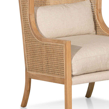 Distress Natural - Sand White Wingback Rattan Armchair