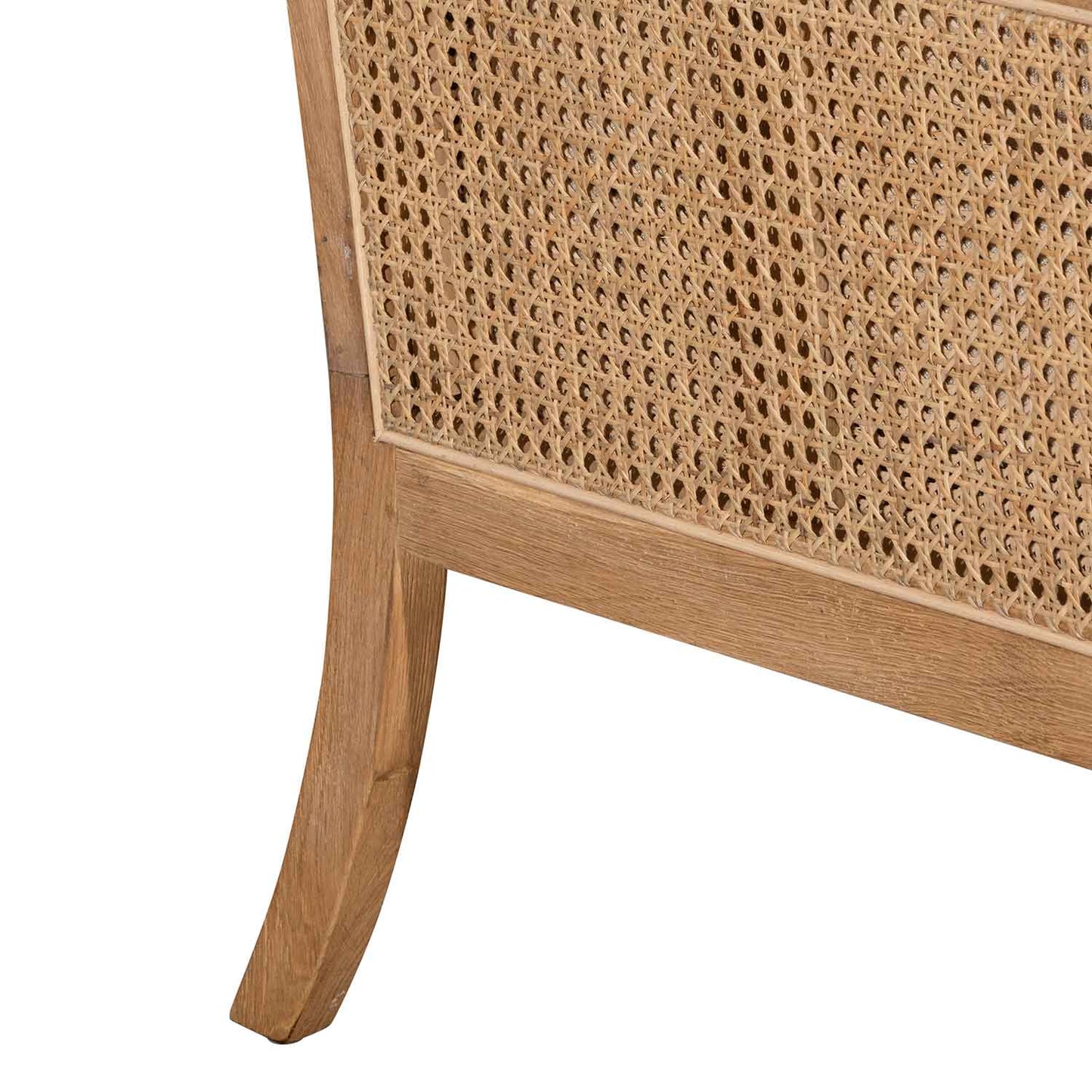 Distress Natural - Sand White Wingback Rattan Armchair