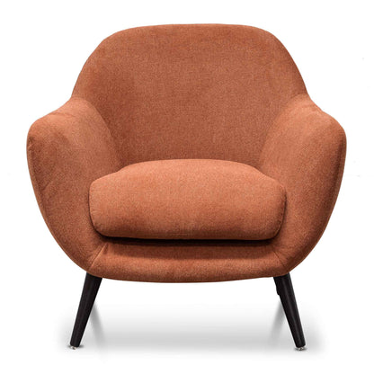 Burnt Orange with Black Legs Fabric Armchair