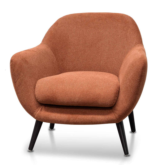 Burnt Orange with Black Legs Fabric Armchair