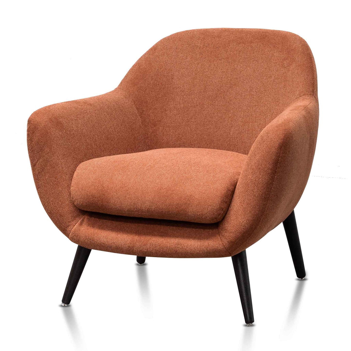 Burnt Orange with Black Legs Fabric Armchair