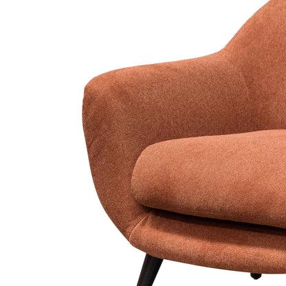 Burnt Orange with Black Legs Fabric Armchair