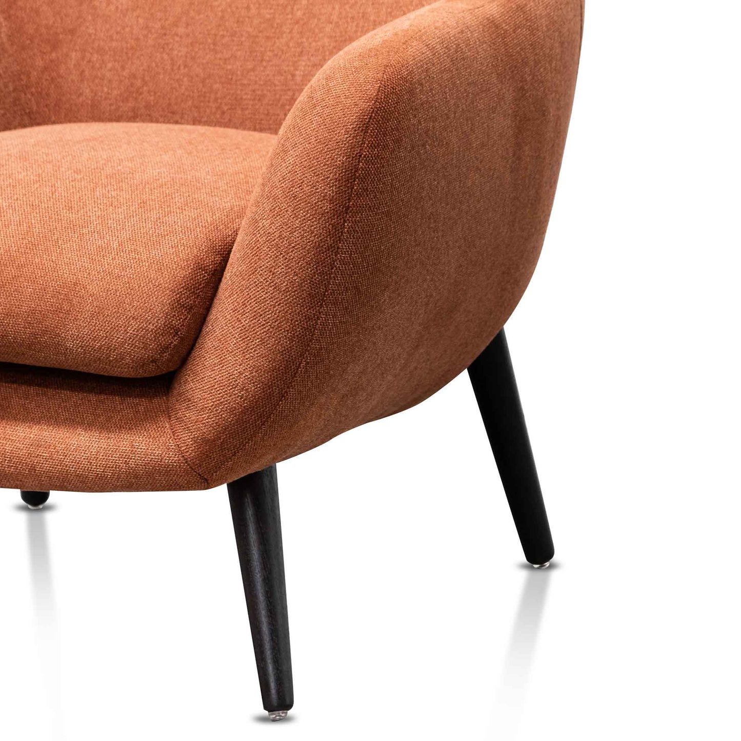 Burnt Orange with Black Legs Fabric Armchair