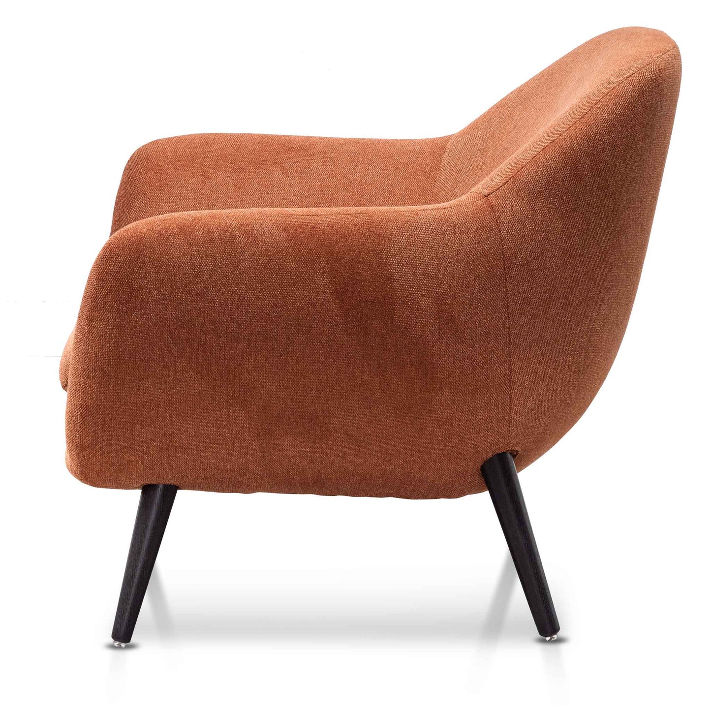 Burnt Orange with Black Legs Fabric Armchair