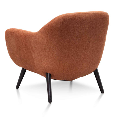 Burnt Orange with Black Legs Fabric Armchair