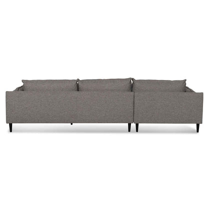 Four-Seater Left Chaise Fabric Sofa - Graphite Grey