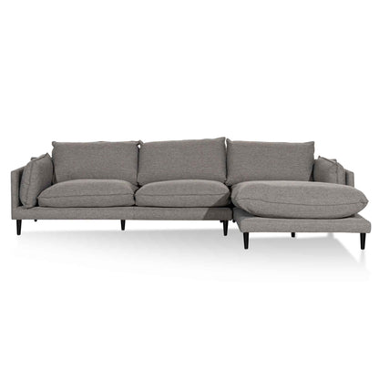 Four-Seater Right Chaise Fabric Sofa - Graphite Grey