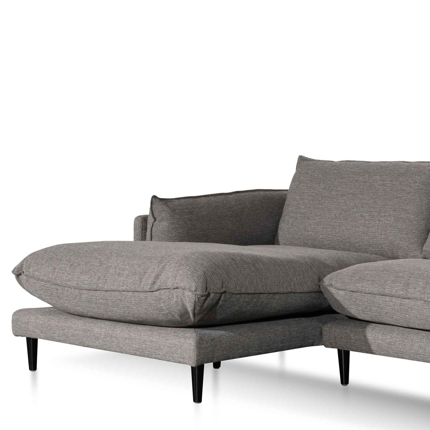 Four-Seater Left Chaise Fabric Sofa - Graphite Grey