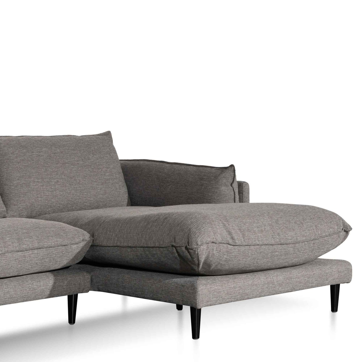 Four-Seater Right Chaise Fabric Sofa - Graphite Grey