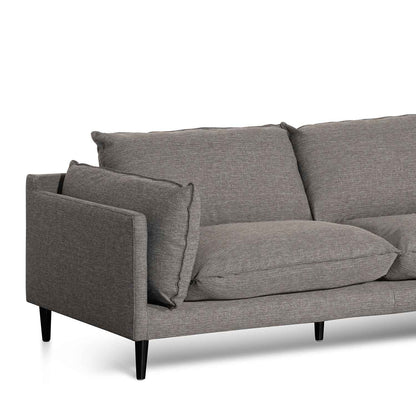 Four-Seater Right Chaise Fabric Sofa - Graphite Grey