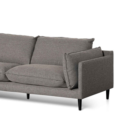 Four-Seater Left Chaise Fabric Sofa - Graphite Grey