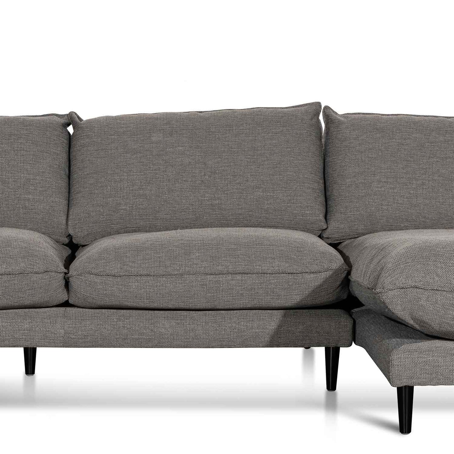 Four-Seater Right Chaise Fabric Sofa - Graphite Grey