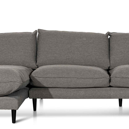 Four-Seater Left Chaise Fabric Sofa - Graphite Grey