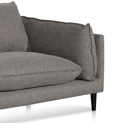 Four-Seater Left Chaise Fabric Sofa - Graphite Grey