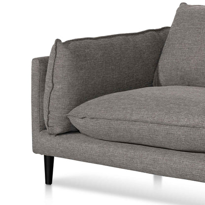 Four-Seater Right Chaise Fabric Sofa - Graphite Grey