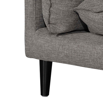 Four-Seater Right Chaise Fabric Sofa - Graphite Grey