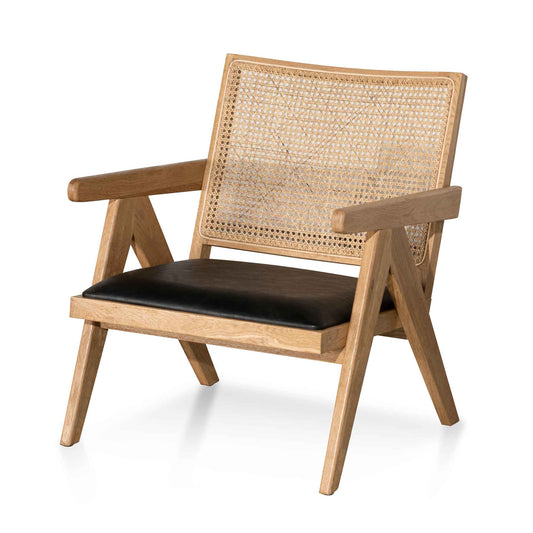 Distress Natural and Black Seat Rattan Armchair