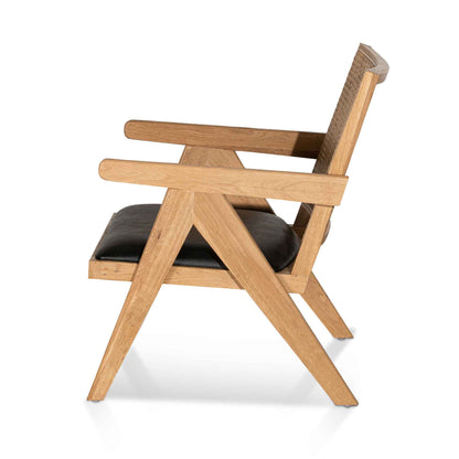 Distress Natural and Black Seat Rattan Armchair