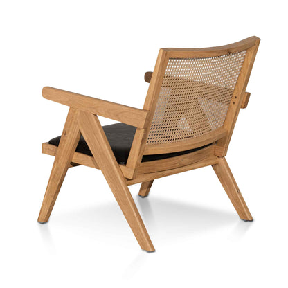 Distress Natural and Black Seat Rattan Armchair