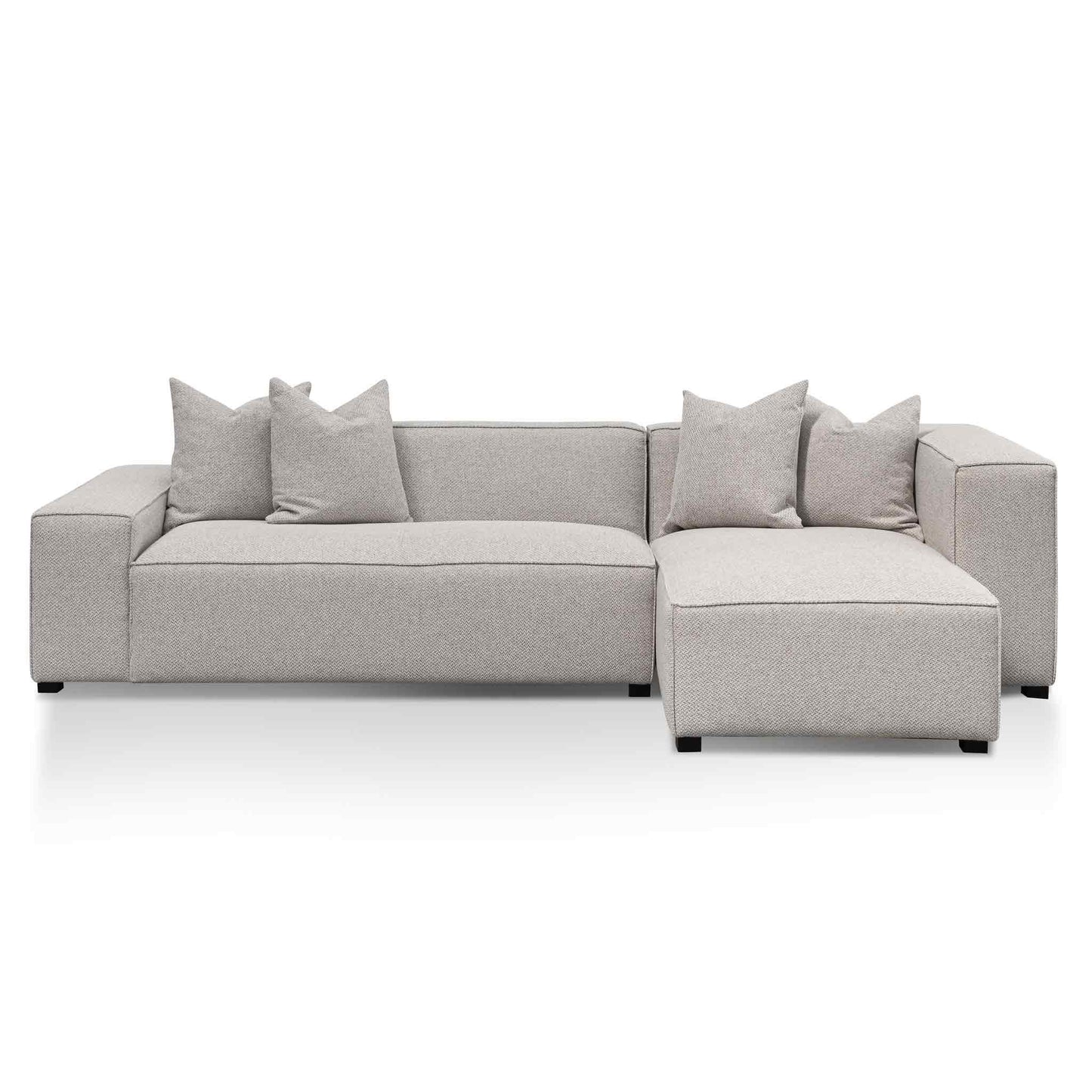 Three-Seater Right Chaise Fabric Sofa - Sterling Sand