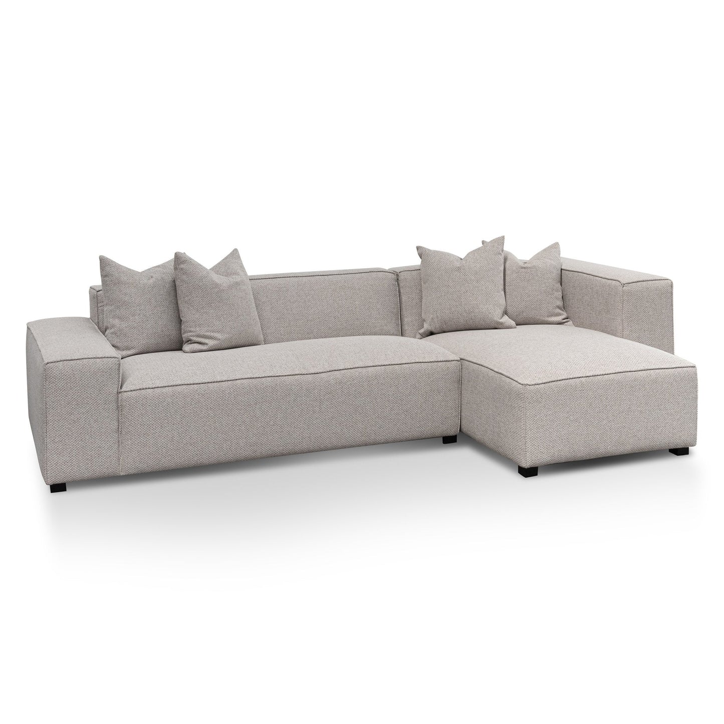 Three-Seater Right Chaise Fabric Sofa - Sterling Sand