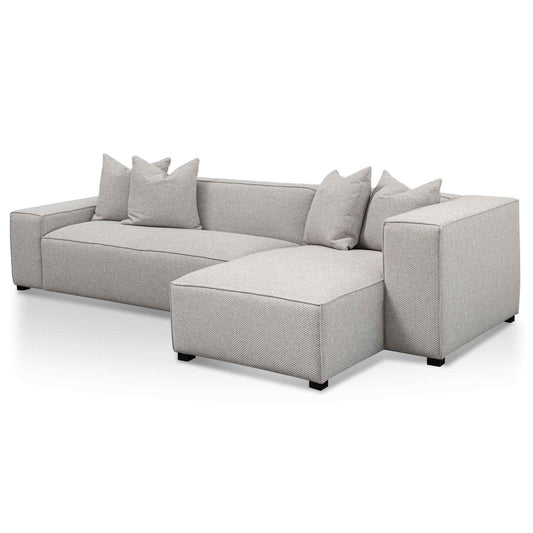 Three-Seater Right Chaise Fabric Sofa - Sterling Sand