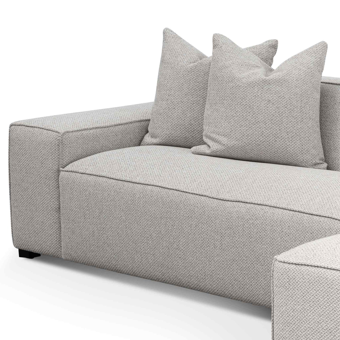 Three-Seater Right Chaise Fabric Sofa - Sterling Sand