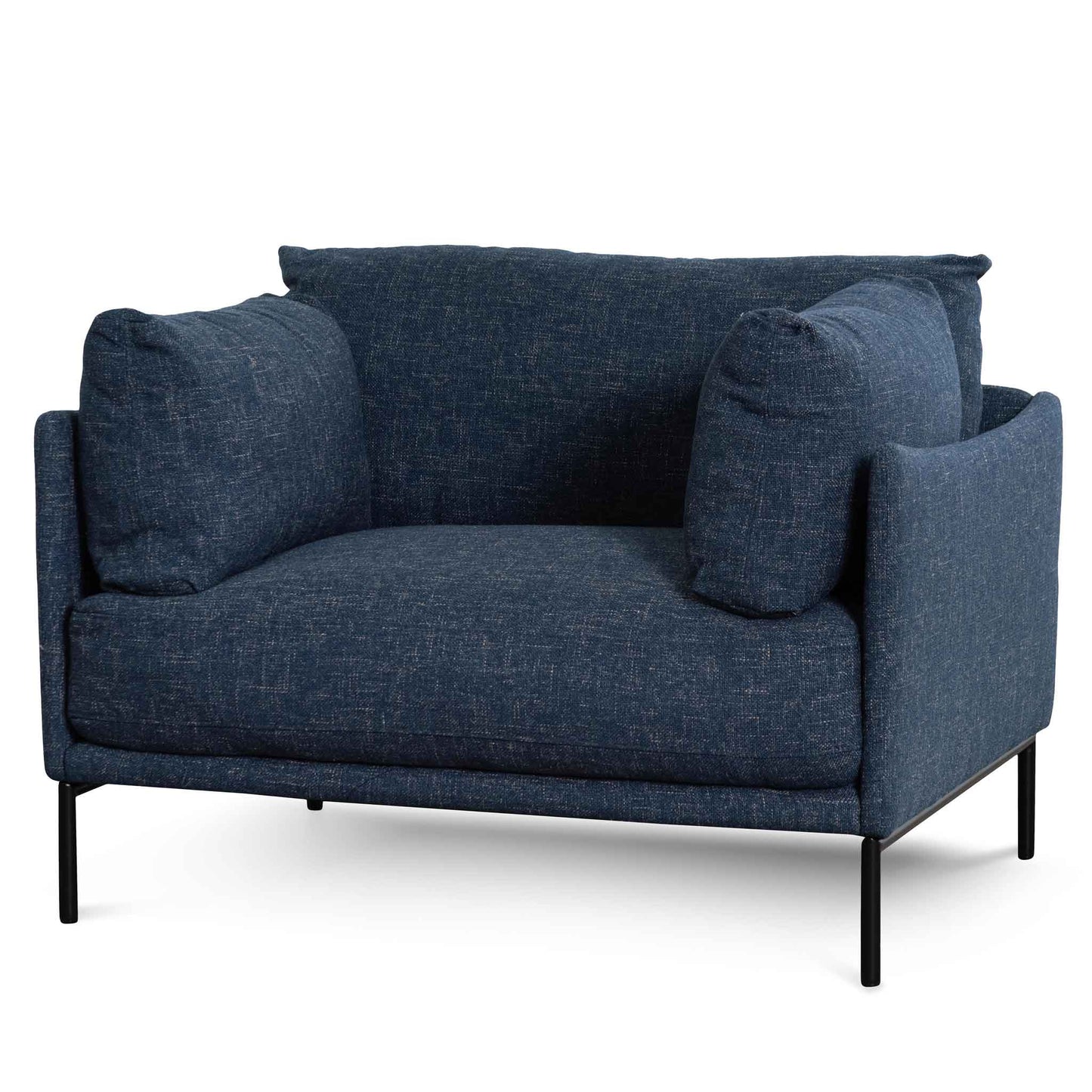 Dark Blue Fabric Arm Chair