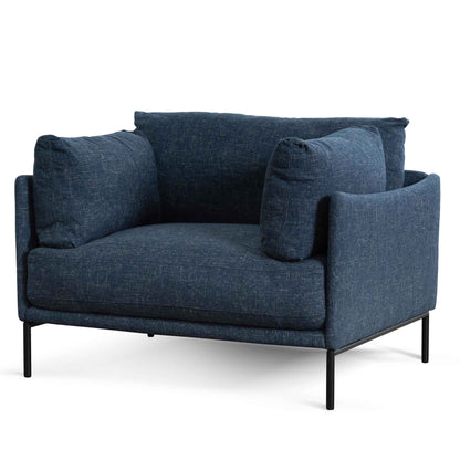 Dark Blue Fabric Arm Chair