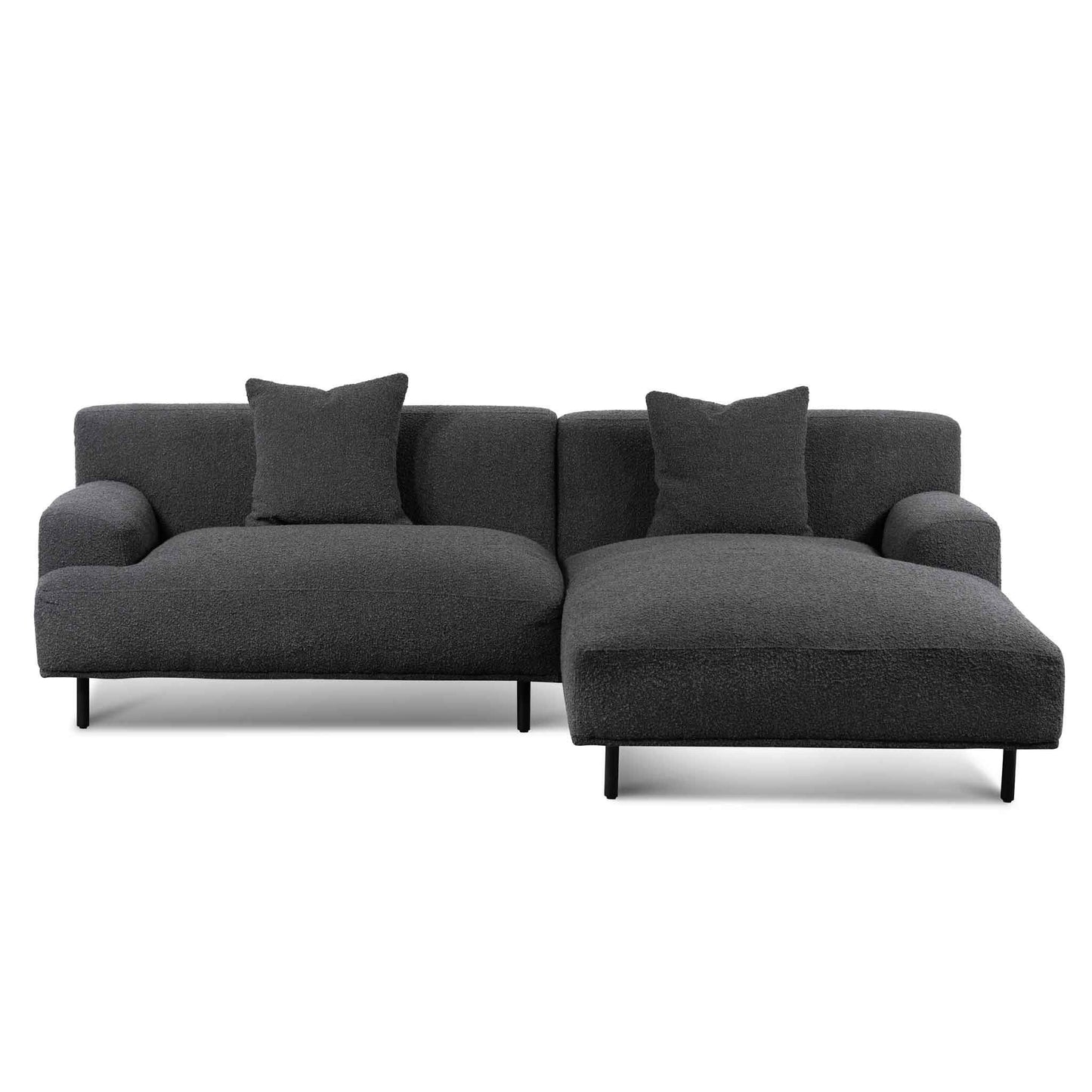 Right Chaise Sofa - Charcoal Boucle