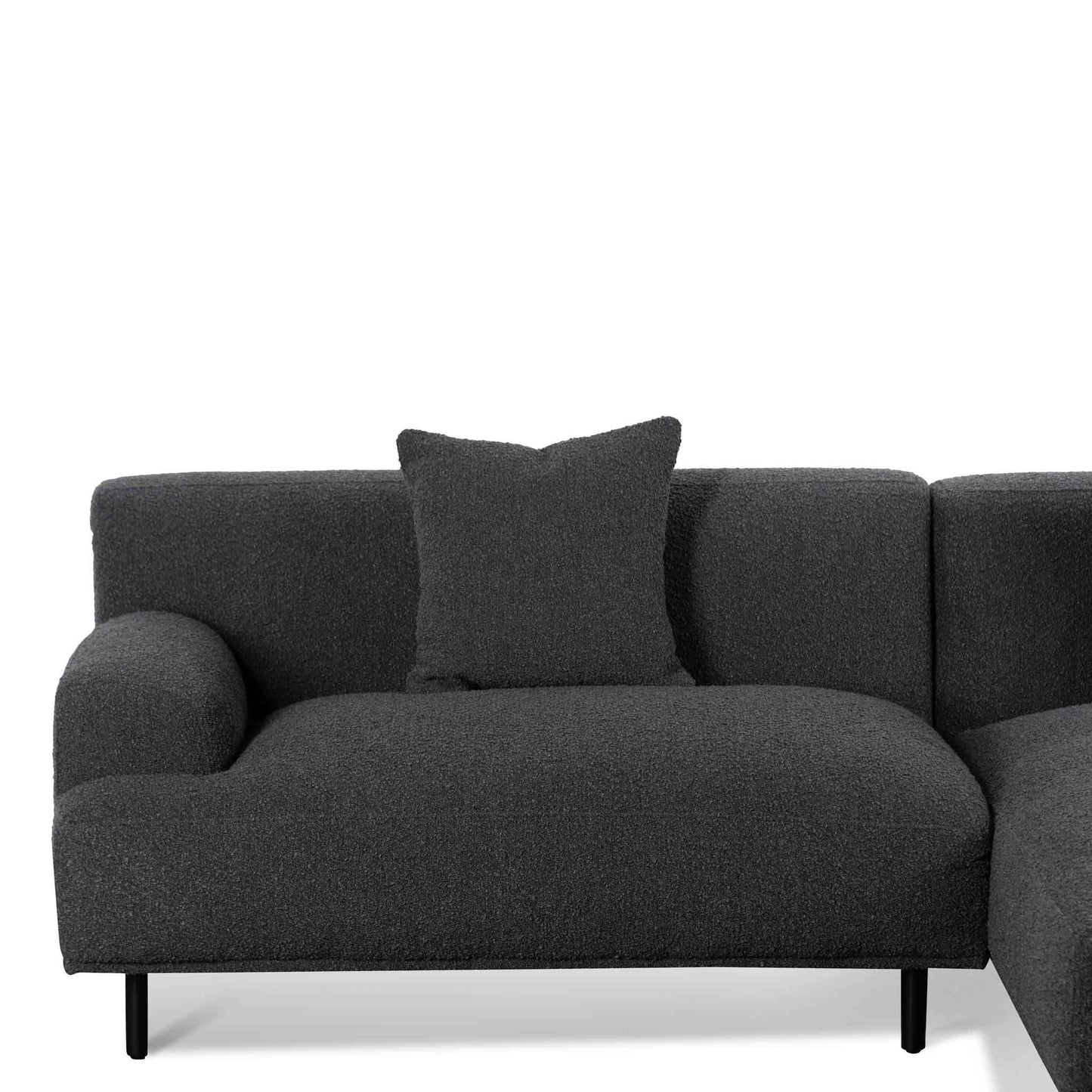 Right Chaise Sofa - Charcoal Boucle