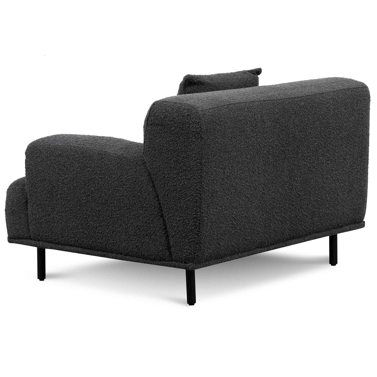 Charcoal Boucle Armchair with Black Legs