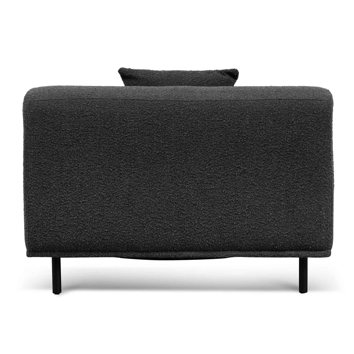 Charcoal Boucle Armchair with Black Legs