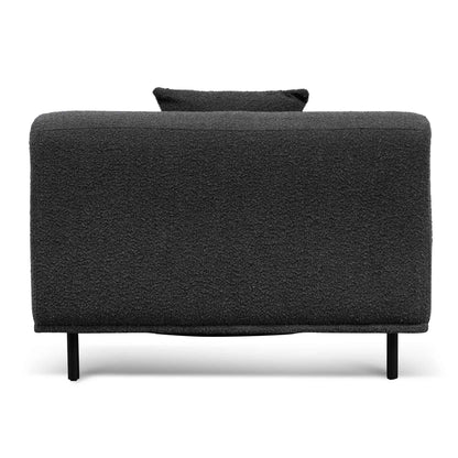 Charcoal Boucle Armchair with Black Legs