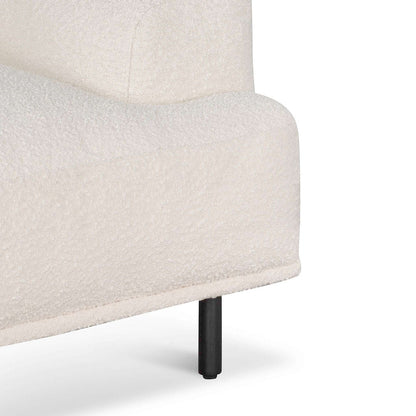 Ivory White Boucle Armchair with Black Legs