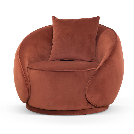 Velvet Armchair - Rustic Orange