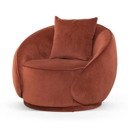 Velvet Armchair - Rustic Orange