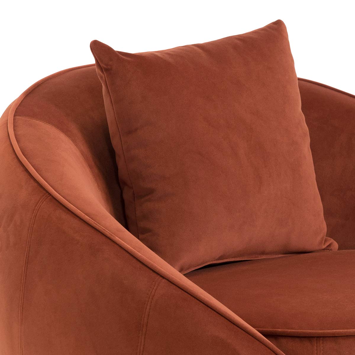 Velvet Armchair - Rustic Orange