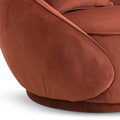 Velvet Armchair - Rustic Orange