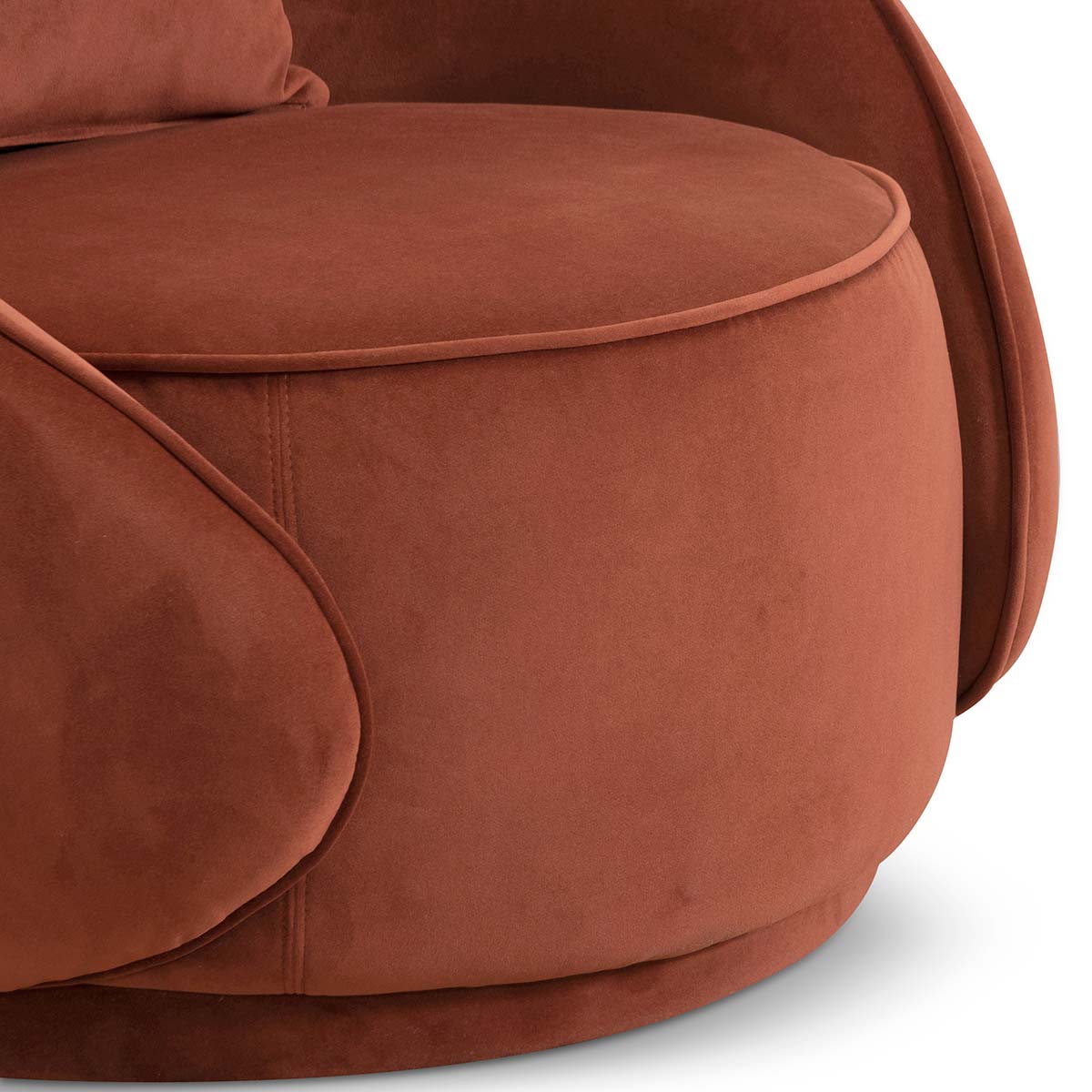 Velvet Armchair - Rustic Orange