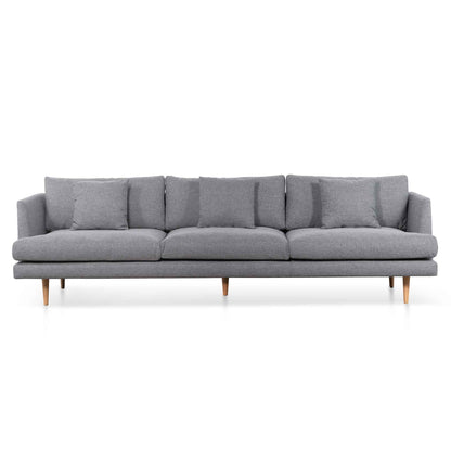 Four-Seater Fabric Sofa - Graphite Grey and Natural Legs