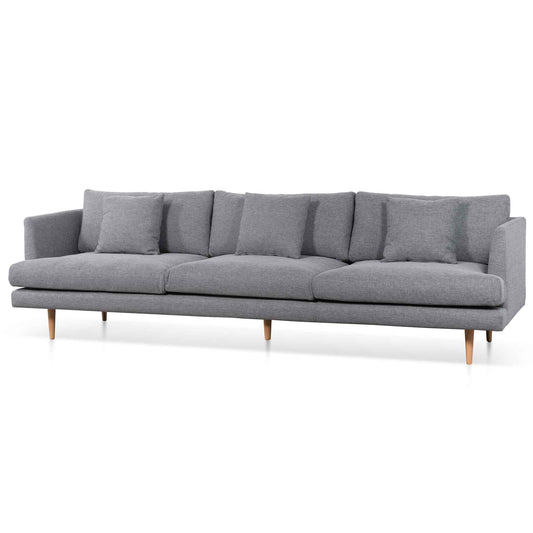 Four-Seater Fabric Sofa - Graphite Grey and Natural Legs