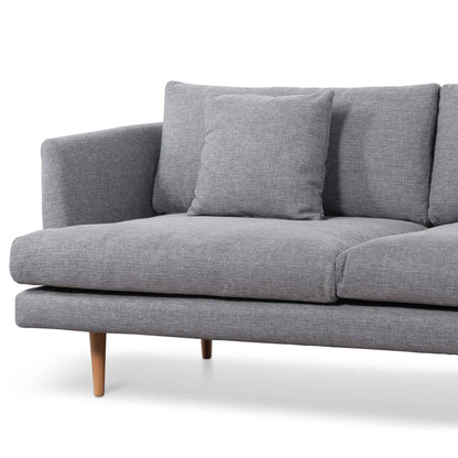 Four-Seater Fabric Sofa - Graphite Grey and Natural Legs