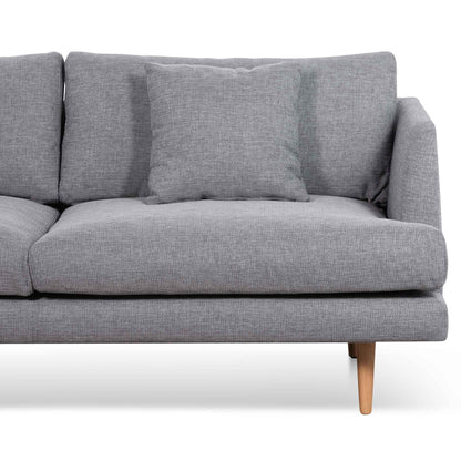 Four-Seater Fabric Sofa - Graphite Grey and Natural Legs